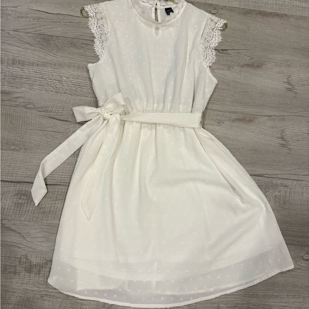 SHEIN White Lace Detail Dress